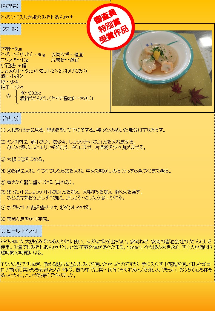 審査員特別賞レシピ