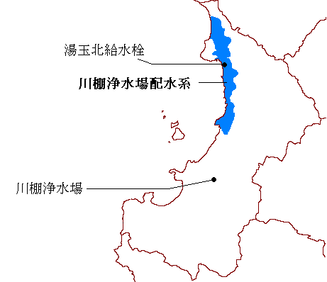 川棚浄水場配水系の図