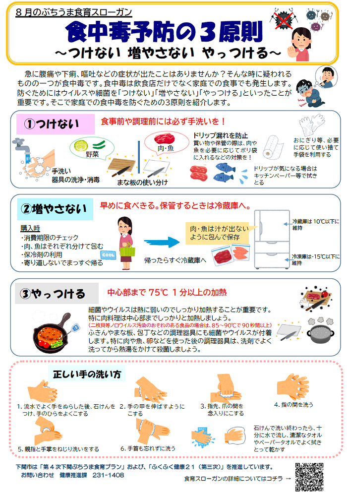 ８月の食育スローガンリーフレット