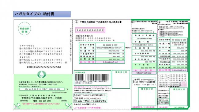 ハガキタイプの納付書