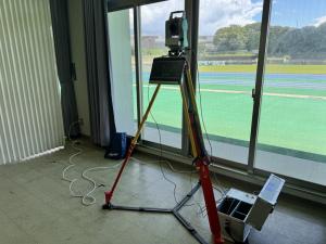 セービング陸上競技場 光波距離測定装置