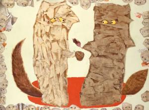 桂ゆき《狐と狸》1973年